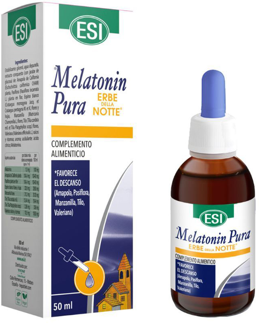 Suplement diety Esi Melatonin Pure 1.9 mg With Erbe Note 50 ml (8008843008780) - obraz 1