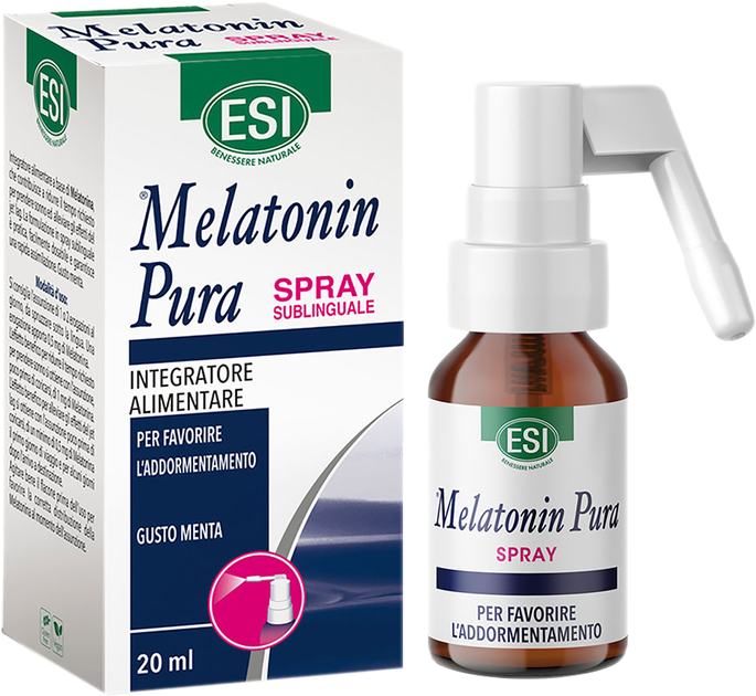 Натуральна харчова добавка Esi Melatonin Pure Spray Sublingual 20 мл (8008843132881) - зображення 1