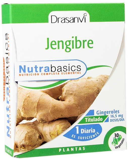Натуральна харчова добавка Drasanvi Nutrabasics Jengibre 30 капсул (8436044513916) - зображення 1