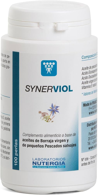 Натуральна харчова добавка Nutergia Synerviol Aceite De Pescado Borraja 60 капсул (8436031731125) - зображення 1