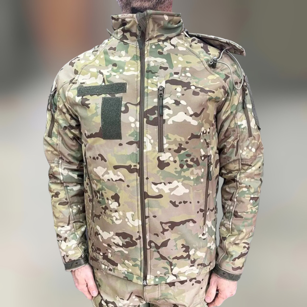 Куртка тактична зимова Softshell, Wolftrap, Мультикам, розмір L, тепла зимова куртка для військових софтшел - зображення 1