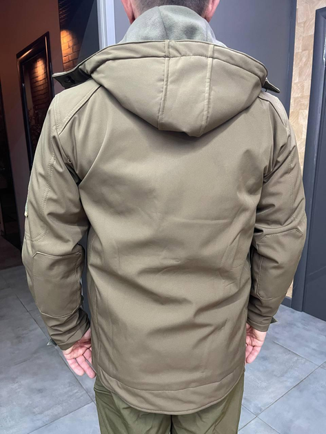 Куртка тактическая WOLFTRAP, Softshell, цвет Олива, размер XXL, зимняя флисовая куртка для военных - изображение 2