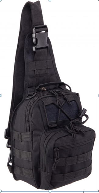 Тактическая сумка через плечо, ТТХ DO, черная - изображение 1