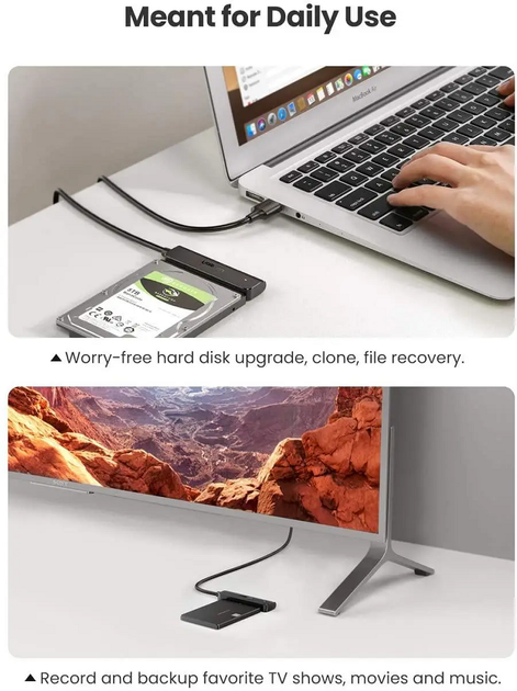 Зовнішня кишеня UGREEN CM321 USB-A to 2.5-Inch SATA Converter 50cm (UGR-70609) (UGR-70609) - зображення 2