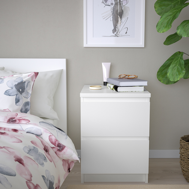 Прикроватная тумба IKEA MALM 40х55 см белый 802.145.49 – фото, отзывы ...