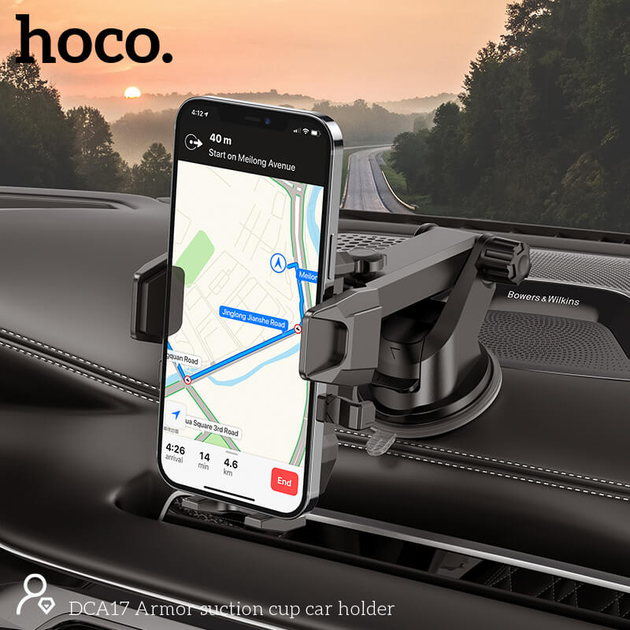 Держатель телефона в автомобиль на стекло панель Hoco - Фото 4 Держатель телефона в автомобиль на стекло панель Hoco - изображение 4