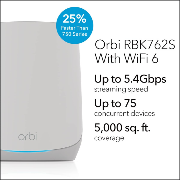 Маршрутизатор Netgear Orbi RBK762S (RBK762S-100EUS) - зображення 3