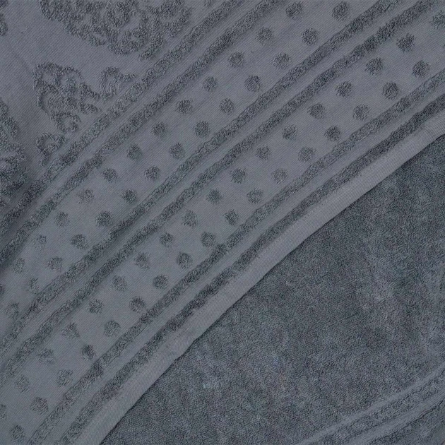 Простынь-покрывало жаккардовое махровое 100% Хлопок GM TEXTILE 190x200см 400г/м2 (Серый) - Фото 4 Простынь-покрывало жаккардовое махровое 100% Хлопок GM TEXTILE 190x200см 400г/м2 (Серый) - изображение 4