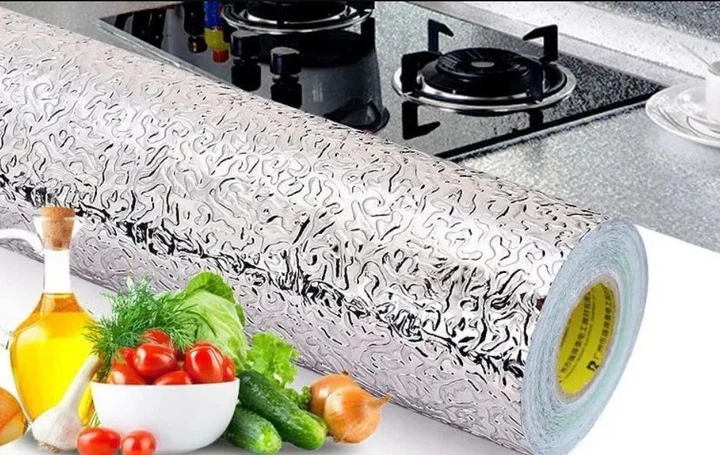 Фольга самоклейка Happy Home HSM 5OI38 алюминевая маслостойкая огнестойкая для кухни самоклеющиеся 2 м х 60 см - изображение 8