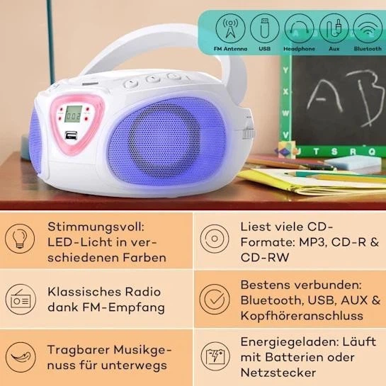 Бумбокс Auna Roadie CD (10029813) - Фото 3 Бумбокс Auna Roadie CD (10029813) - изображение 3