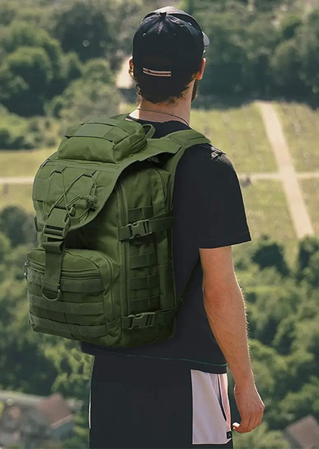 Рюкзак тактический Eagle M09G 25 л. штурмовой, военный, мужская сумка Оливковый - изображение 2