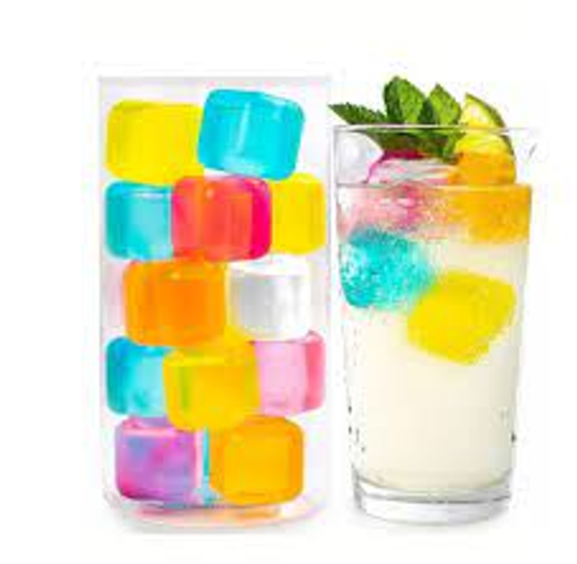 Лед многоразовый Ice Cubes пластиковый разноцветный кубики льда 12 шт ...