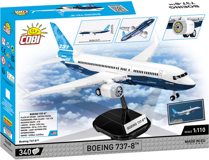 Конструктор Cobi Техника Боинг 737-8 340 деталей (COBI-26608) – фото ...