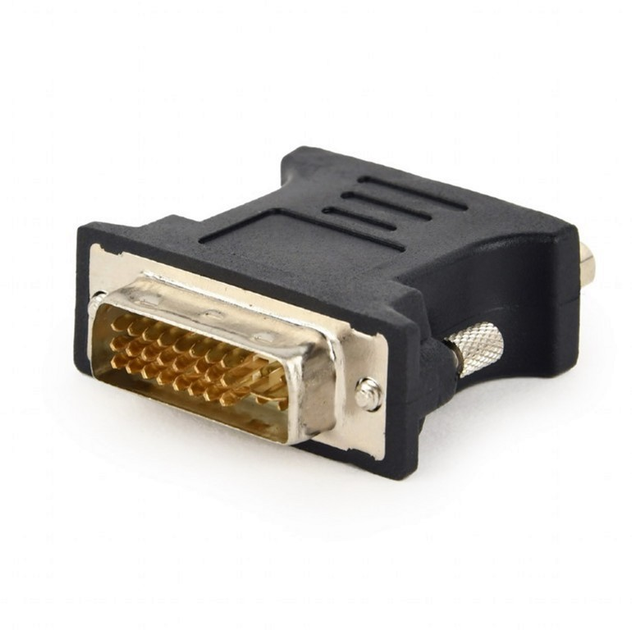Adapter Gembird DVI-A (24+5)-pin to VGA 15-pin Black (A-DVI-VGA-BK) - obraz 1