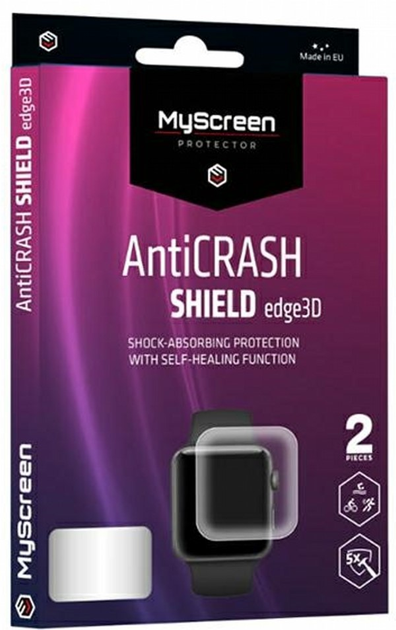 Захисна плівка MyScreen AntiCrash Shield Edge 3D для Apple Watch 7 45 мм 2 шт (5904433205511) - зображення 1