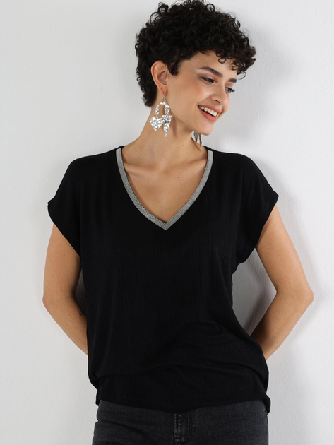 Футболка женская Colin's CL1063391BLK S Черная (8683197637376) – в ...
