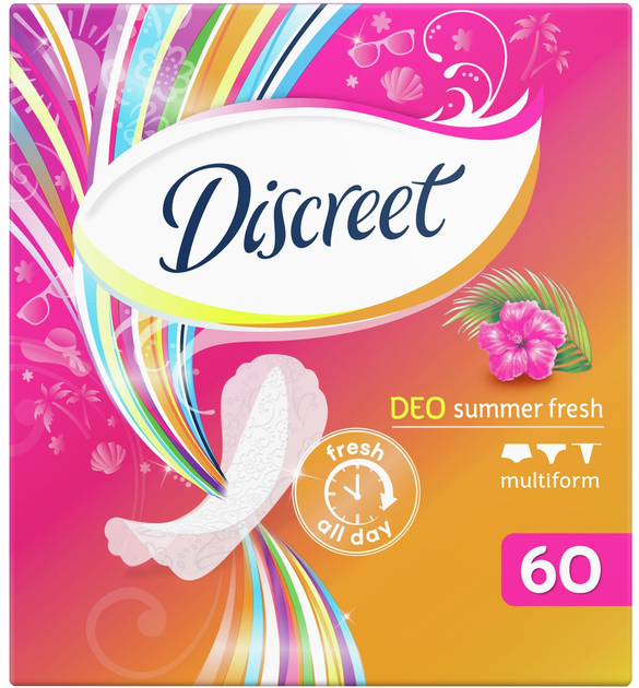 Codzienne podpaski Discreet Summer Fresh Multiform 60 szt. (8001090162236) - obraz 1