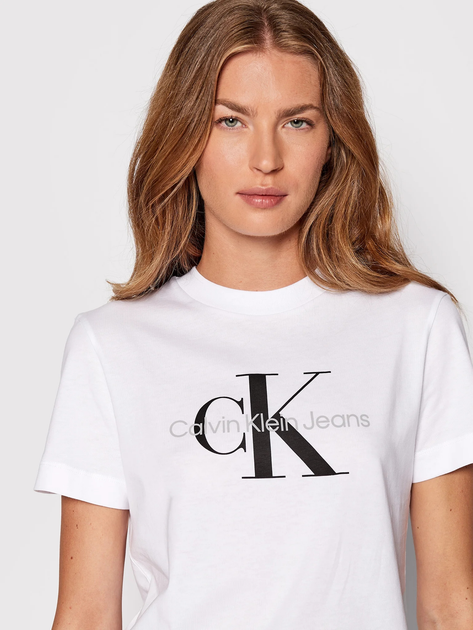 Футболка жіноча Calvin Klein Jeans J20J219142-YAF S Біла (8719855868117) - зображення 4