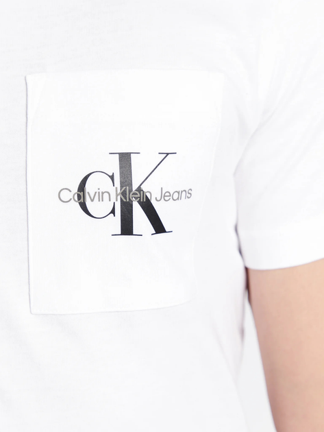 Футболка бавовняна чоловіча Calvin Klein Jeans J30J320936-YAF L Біла (8719855868582) - зображення 5