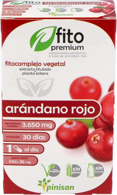 Дієтична добавка Pinisan Fitopremium Arandano Rojo 30 капсул (8435001002760) - зображення 1