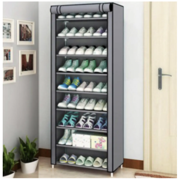 Складной тканевый шкаф стеллаж TOPA для обуви на 9 полок Compages shoes shelf T-1099 Серый - Фото 2 Складной тканевый шкаф стеллаж TOPA для обуви на 9 полок Compages shoes shelf T-1099 Серый - изображение 2