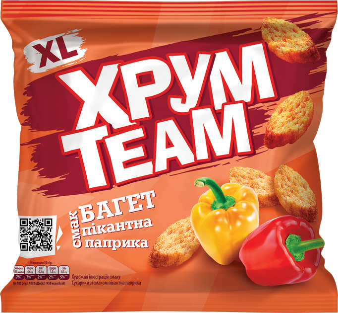 Упаковка багета ХрумTeam Пікантна паприка 100 г х 24 шт (2.4 кг) (4823063127080) - изображение 2