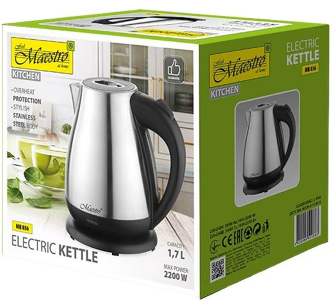 Czajnik elektryczny Maestro MR-036 1.7 L Srebrny - obraz 3