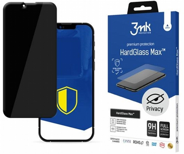 Захисне скло 3MK Hard Glass Max Privacy для Apple iPhone 13 mini Black (5903108444408) - зображення 1