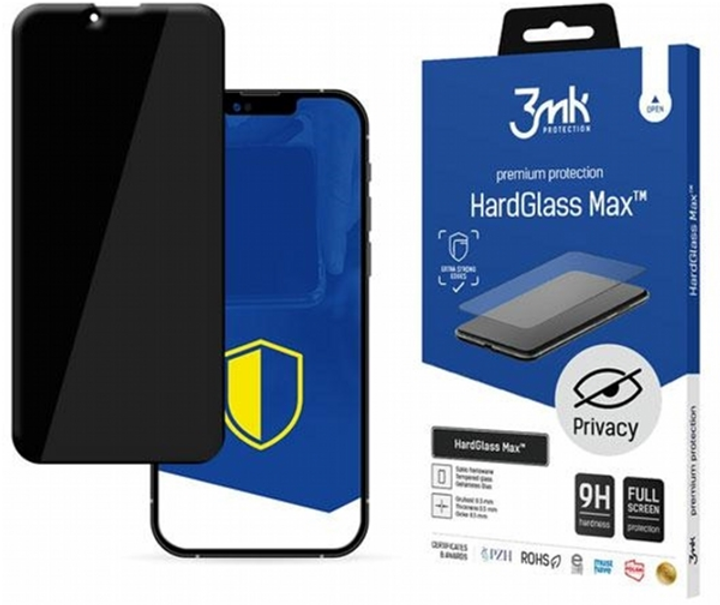 Захисне скло 3MK Hard Glass Max Privacy для Apple iPhone 13/13 Pro Black (5903108444415) - зображення 1