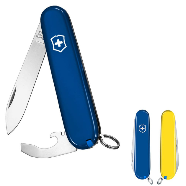 Швейцарський ніж Victorinox BANTAM UKRAINE 84мм/8 функцій, синьо-жовті накладки - зображення 2