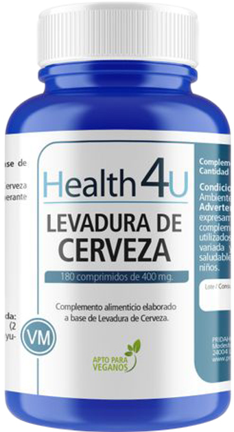 Натуральна харчова добавка H4u Levadura De Cerveza De 400 мг 180 таблеток (8436556080081) - зображення 1