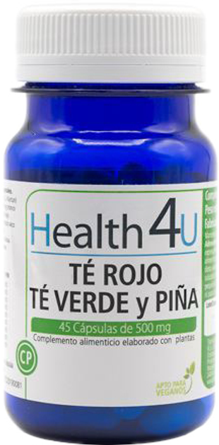 Натуральна харчова добавка H4u Te Rojo Te Verde Y Pina 500 мг 45 капсул (8436556085048) - зображення 1