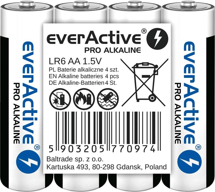 Baterie everActive LR6/AA 4 szt. (LR6PRO4T) - obraz 1