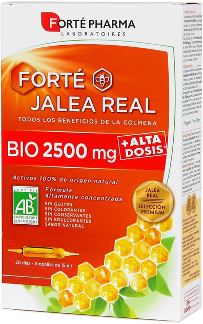 Naturalny suplement diety Forte Pharma Royal Jelly Bio 2500 mg 20 ampułek (8470002026315) - obraz 1