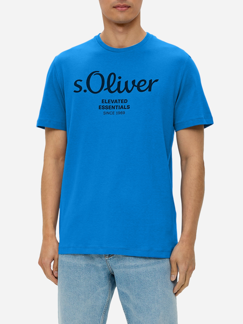 T-shirt męski bawełniany s.Oliver 10.3.11.12.130.2152232-55D1 L Niebieski (4099975524068) - obraz 1