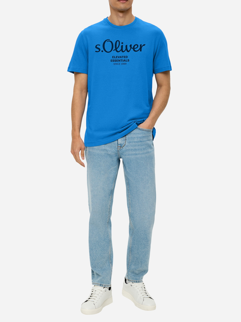 T-shirt męski bawełniany s.Oliver 10.3.11.12.130.2152232-55D1 S Niebieski (4099975524044) - obraz 3