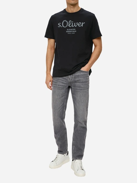 T-shirt męski bawełniany s.Oliver 10.3.11.12.130.2152232-99D2 S Czarny (4099975524402) - obraz 3