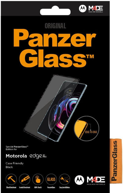Szkło hartowane Panzer Glass E2E Case Friendly do smartfonu Motorola Edge 20 Pro Black (5711724065507) - obraz 1