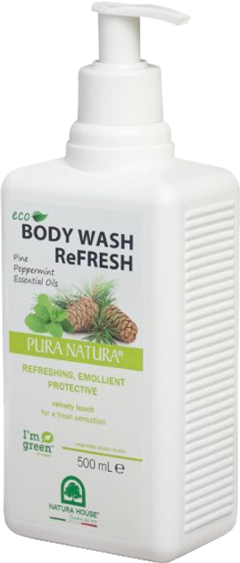 Акція на Гель для душу Pura Natura Eco Body Wash ReFresh Pine&Peppermint Essential Oils Освіжаючий 500 мл від Rozetka
