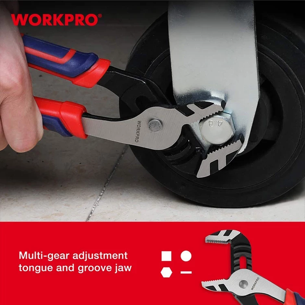 Клещи переставные WORKPRO 250 мм CR-Ni PRO WP231111 - изображение 8