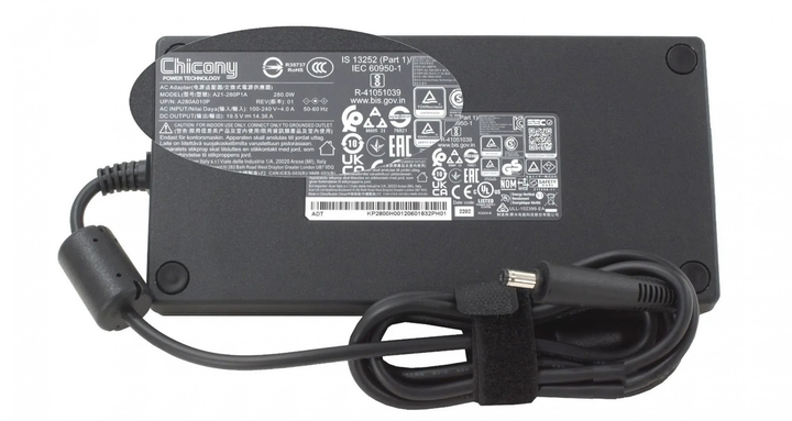 Блок питания (зарядка) для ноутбука Acer Chicony 280W (19,5V 14,36А 5 ...
