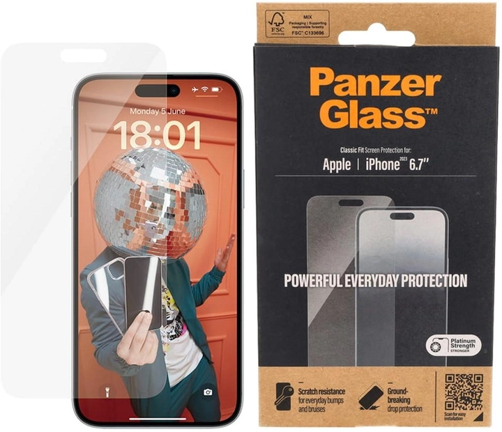 Szkło hartowane Panzer Glass Classic Fit do Apple iPhone 15 Plus (5711724028076) - obraz 1