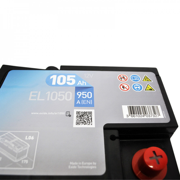 Аккумулятор автомобильный EXIDE Start-Stop EFB 105Аh 950A R+ - изображение 5