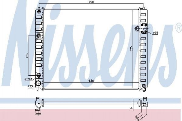 Радіатор охолодження двигуна NISSENS 681208 Infiniti QX, EX, FX 214601BA0A, 214601BB0A, 214601BB5A - зображення 1