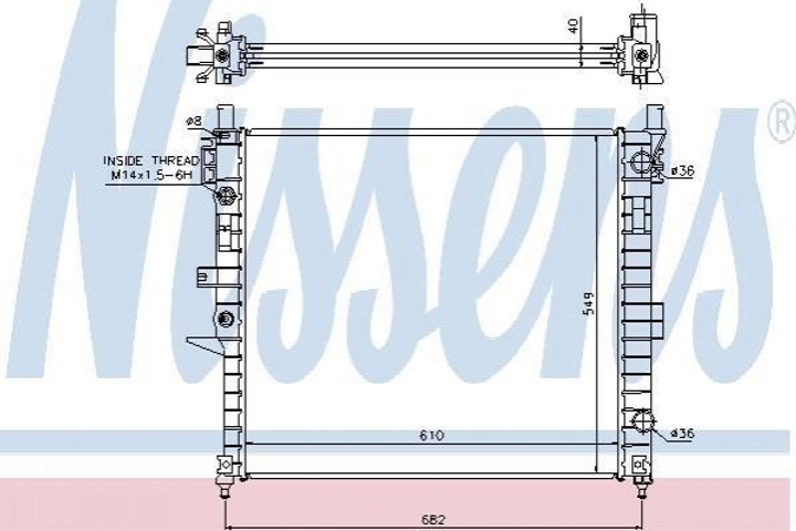 Радіатор охолодження двигуна NISSENS 62787A Mercedes M-Class 1635000103, A1635000103 - зображення 1