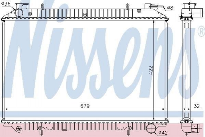 Радіатор охолодження двигуна NISSENS 62976A 214007C700, 214107C002, 214109C602 - зображення 1