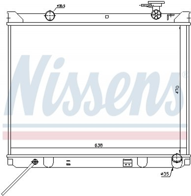 Радиатор охлаждения двигателя NISSENS 66766 253103E710, 253103E720 - изображение 1