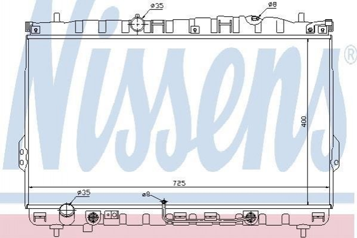 Радиатор охлаждения двигателя NISSENS 67033 Hyundai Trajet 253103A200, 253103A201, 253103A202 - изображение 1