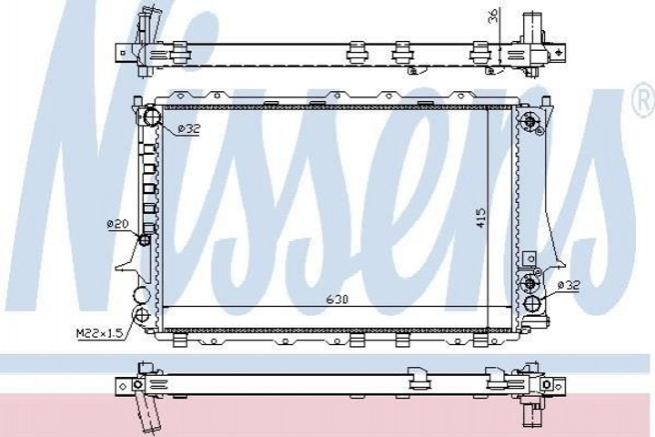 Радиатор охлаждения двигателя NISSENS 60480 Audi 100 4A0121251H - изображение 1