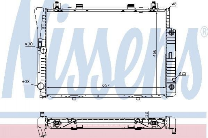 Радиатор охлаждения двигателя NISSENS 62746A Mercedes S-Class 1405002103, 1405002003, A1405002003 - изображение 1